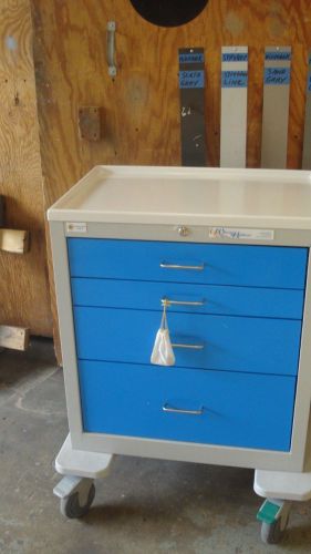 Waterloo usgku 4369 electric blue cart with key lock 4 drawer new for sale