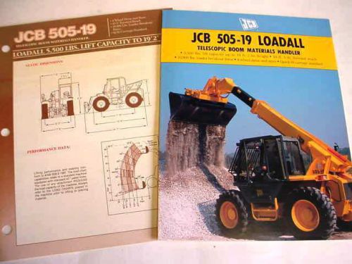 JCB 505-19 Loadall Forklift 10 Pages,1989 &amp; 1994 Brochures                     #