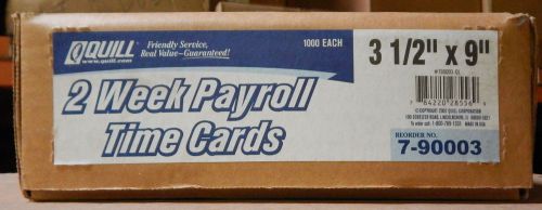 Quill 2 Week Payroll Time Cards 3.5&#034; x 9&#034; 1000 count double-sided cards 7-90003