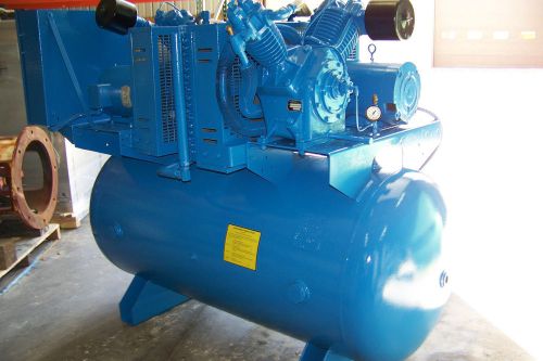 Leroi   Air compressor  Duplex (2) 10 hp  two stage, Cast iron pressure lubricat