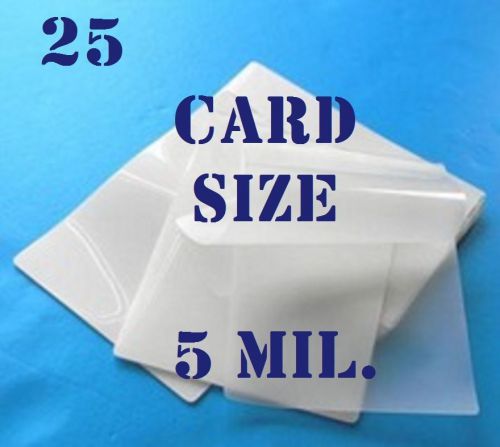 25- Card Size Laminating Laminator Pouches Sheets 2-1/8 x 3-3/8...5 Mil