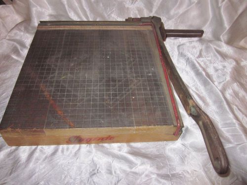 INGENTO Vtg. Paper Cutter w/Stopper Guillotine Ideal School Supply Wood