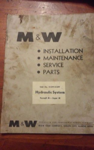 M &amp; W Hydraulic Pump system for Farmall M and Super M Tractor