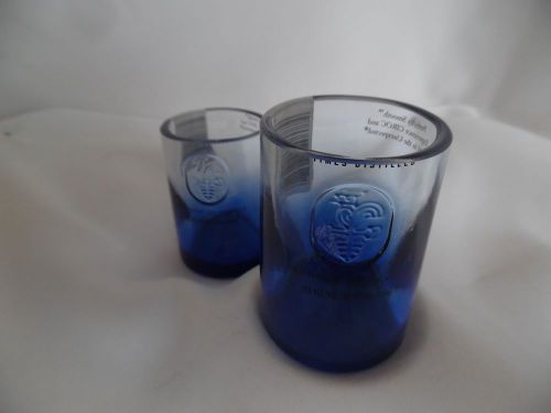 Blue Ciroc Bottle Upcycled into Shot glass Great as gifts Mancave Bar Wedding