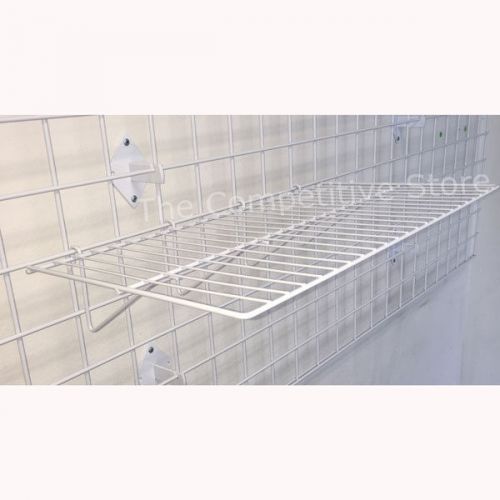 Gridwall 12&#034; X 24&#034; Straight Shelf Box Of 3 - White - Fits All Grid Wall Panels