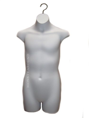 Teen Boy Torso Dress Mannequin Form White Sizes 10-12 Display Hanging Clothing