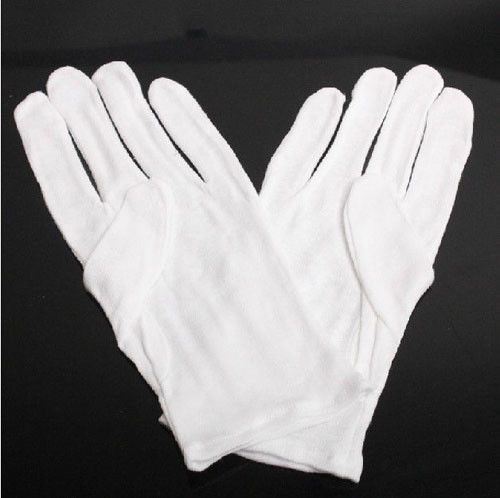 New sale 1Pairs White Jewelry Silver Inspection Cotton Lisle WORK Gloves