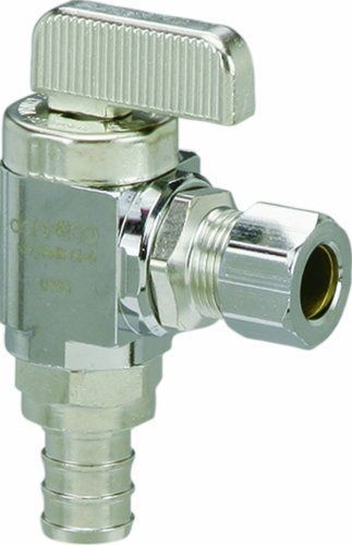 Viega 46002 pureflow zero lead pex crimp angle compression stop valve with for sale
