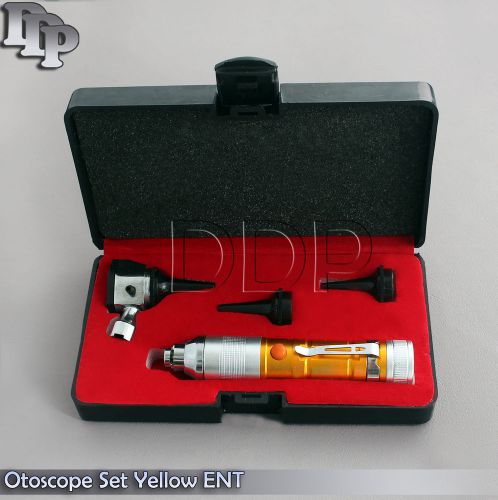 Otoscope Set Yellow ENT Medical Diagnostic Instruments (Batteries Not Included)