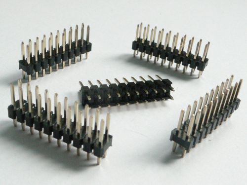 5x 20-pin (2x10) Dual Row Header, 0.1&#034; Spacing - USA Seller - Free Shipping