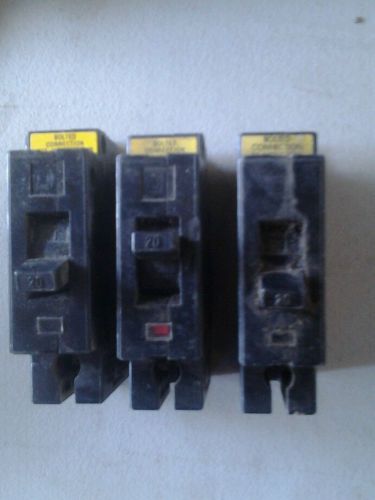 Square D 20A Circuit Breaker EHB Cat# EHB14020 lot of 2