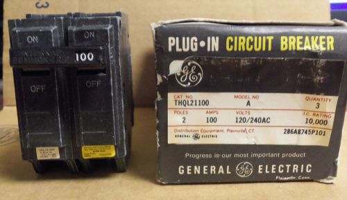 New GE THQL THQL21100 2 pole 100 amp 120/240v circuit breaker Old Style