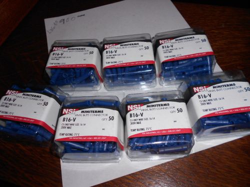 350 pc 16-14 awg butt splice  crimp connectors blue nsi b16-v for sale