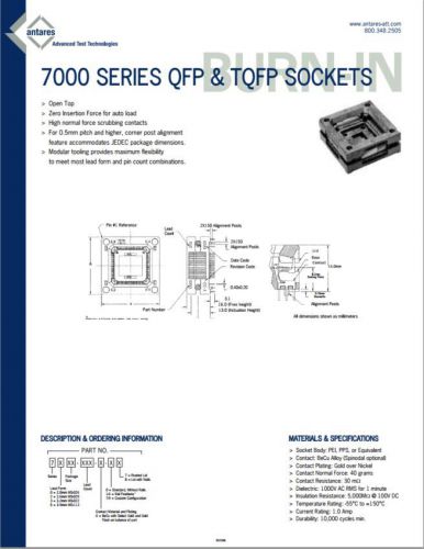 QFP Burn-In Socket (7328-144-4-08) Pfinod Select