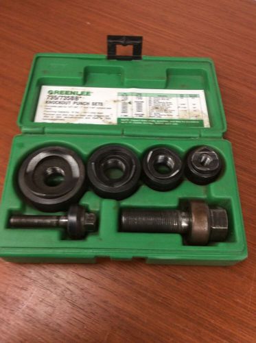 GREENLEE 735BB Electricians KNOCKOUT PUNCH SET for Conduit 1/2&#034; 3/4&#034; 1&#034; 1-1/4&#034;