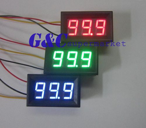 1pcs blue led panel meter mini digital voltmeter dc 0v to 99.9v three-wire  m16 for sale