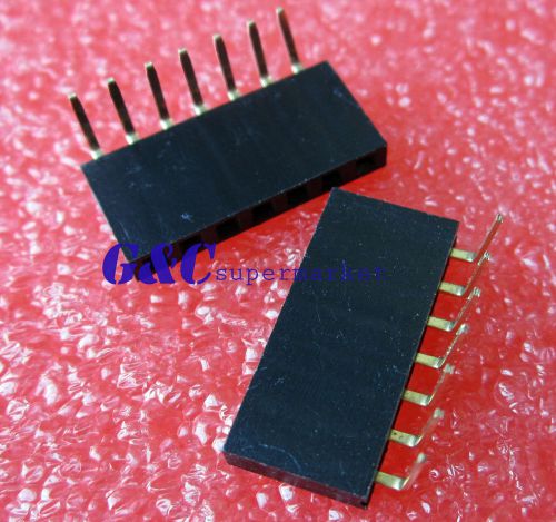 100PCS 1x7 Pin 2.54mm Right Angle Single Row Female Pin Header Connector J1