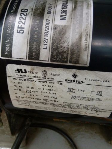 Emerson Electric Motor, S63NXTAP-7985, 1725 RPM, 5F222G, Z41744803, SPL
