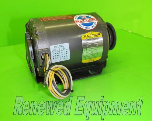 Baldor 1hp 56-frame 3-phase electric motor with adjustable v-belt pulley *as-is* for sale