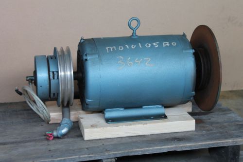 Motor, 2 speed, 5.5/2.75hp, 1675/825 rpm, 440v 3ph, clutch, brake,baldor, edro for sale