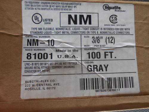 Liquatite nm-10 liquid-tight conduit, 3/8 in x 100ft, gray new old stock for sale
