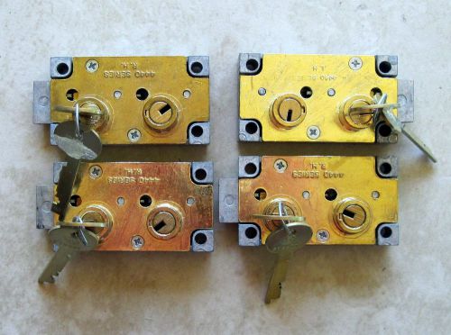 Lot of 4 s&amp;g sargent and greenleaf safe deposit locks 4440 with original keys for sale