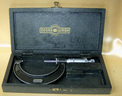 Micrometer #966  2&#034; - 3&#034;, 2-3, Moore &amp; Wright Sheffield with case Used