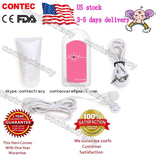 Us seller,contec baby fetal doppler babysound heart monitor heart beat,pink,fda for sale