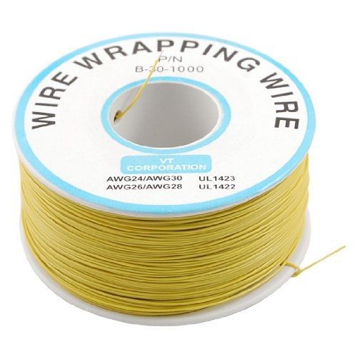 Yellow pvc coated tin plated copper wrapping wire wrap 305m 30awg cable reel for sale