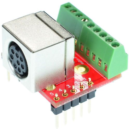 Mini Din 8 Female connector Breakout Board, adapter, eLabGuy mDIN8-F-BO-V1A