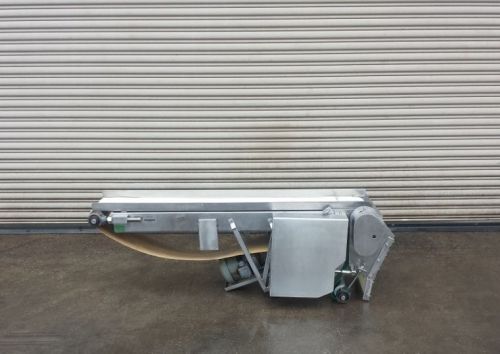 10&#034; wide x 60&#034; long ss incline conveyor with white food belt for sale