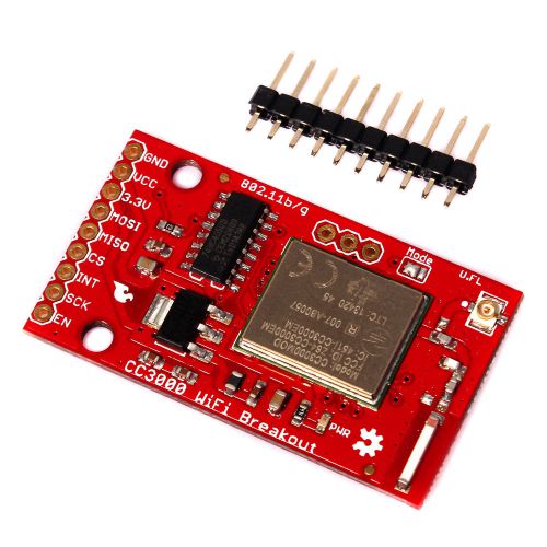 CC3000  Breakout WIFI 802.11 b/g Network Processor SPI Board for Arduino Red