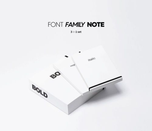 Font family note 3 in 1 set