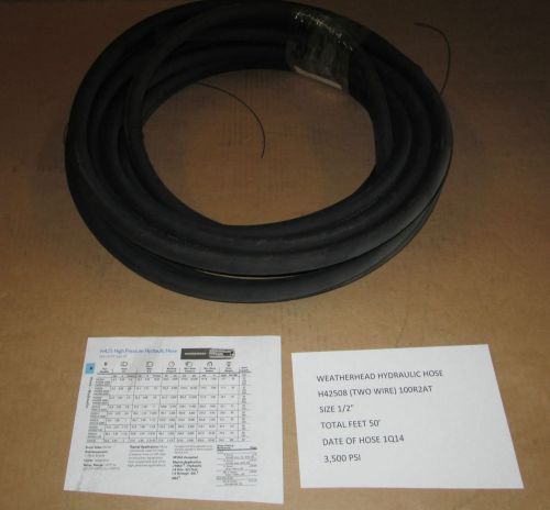 WEATHERHEAD HYDRAULIC HOSE H42508 100R2AT TWO WIRE 1/2&#034; 50 FEET 3550 PSI