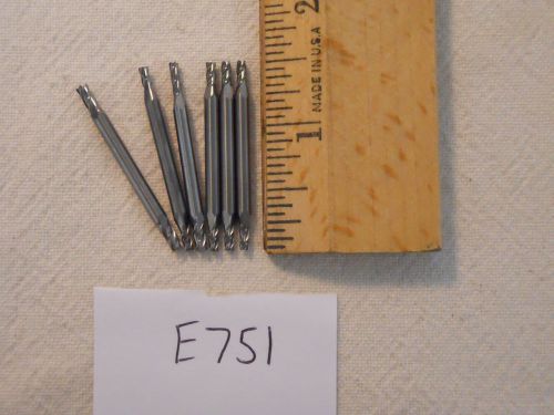 6 NEW 3 MM SHANK CARBIDE END MILLS. 4 FLUTE. DOUBLE END. USA MADE E751