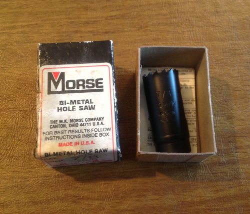 Nos morse a14 7/8&#034; diameter bi-metal hole saw, 22mm, m.k. morse for sale
