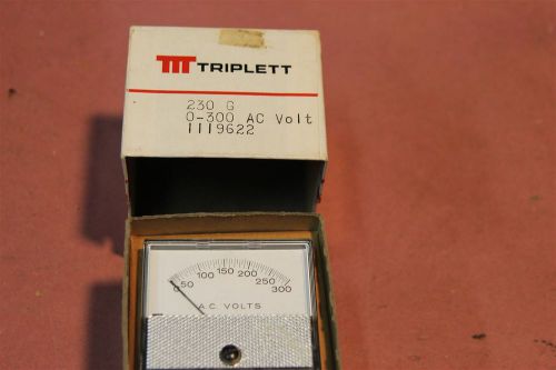 Triplett AC Volt 0-300 Panel Meter 230-G Vintage Electronics Gage
