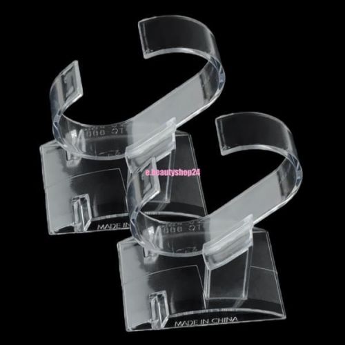 2pcs transparent plastic wrist watch display holder rack store shop show stand for sale