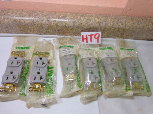6 bryant tech-spec receptacle lot 20 amp gray outlet new made in usa for sale