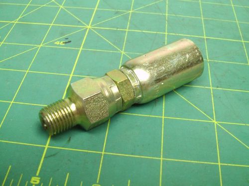 EATON WEATHERHEAD 06U-J04 COLL-O-CRIMP 3/8 HOSE ID 1/4 PIPE SIZE FITTING #59979