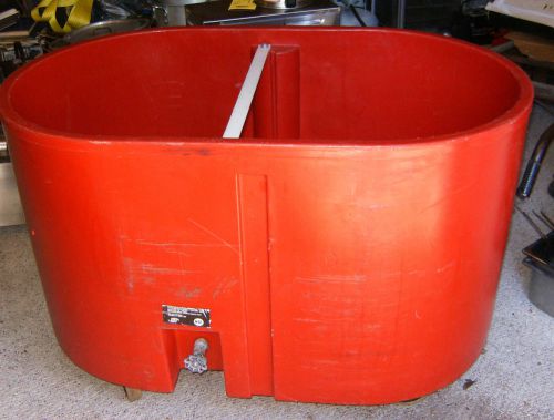 Nice! Heavy Duty Large Plastic Red Double 1/2 Keg Holder Ice Tub on Wheels