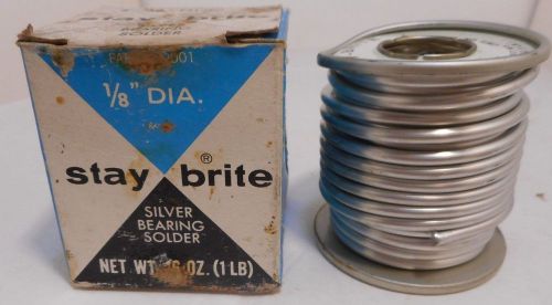 Vintage NIB Spool Of Harris Stay Brite 10001 1 Lb Silver Bearing Solder 1/8&#034;