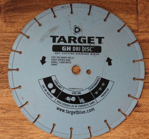 Target 33547025 12&#034; Diamond Concrete Blade GH DRI DISC 6300 rpm 5-20 h.p. saws