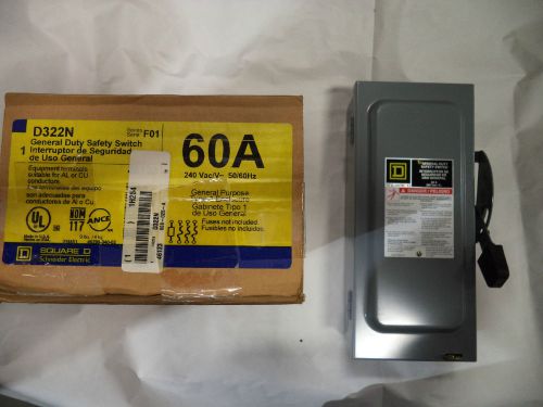 SQD FUSIBLE SAFETY SWITCH D322N  &#034;NEMA-1&#034;
