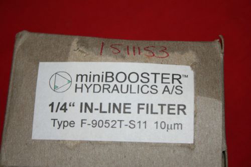 NEW miniBooster Hydraulics A/S 1/4&#034; BSP In-Line Filter F-9052T-S11 10 um BNIB