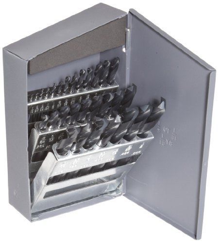 Chicago Latrobe 159 Series Black Oxide, Short Length Drill Set in Metal Case,