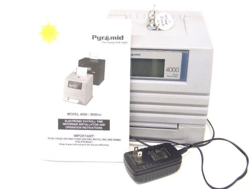 USED (AS IS) PYRAMID MODEL 4000 ELECTRONIC PAYROLL TIME RECORDER CLOCK