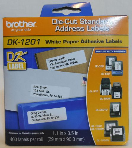 Brother DK-1201 Address Labels Roll Of 400 White Paper Adhesive