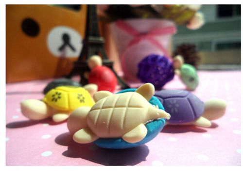4pcs Sweet Chic Turtle Shape Cleansing Rubber Eraser Stationary Kid Toy Best