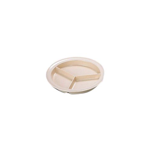 Adcraft MEL-PC91T 9&#034; Round 3 Compartment Tan Plate - Dozen